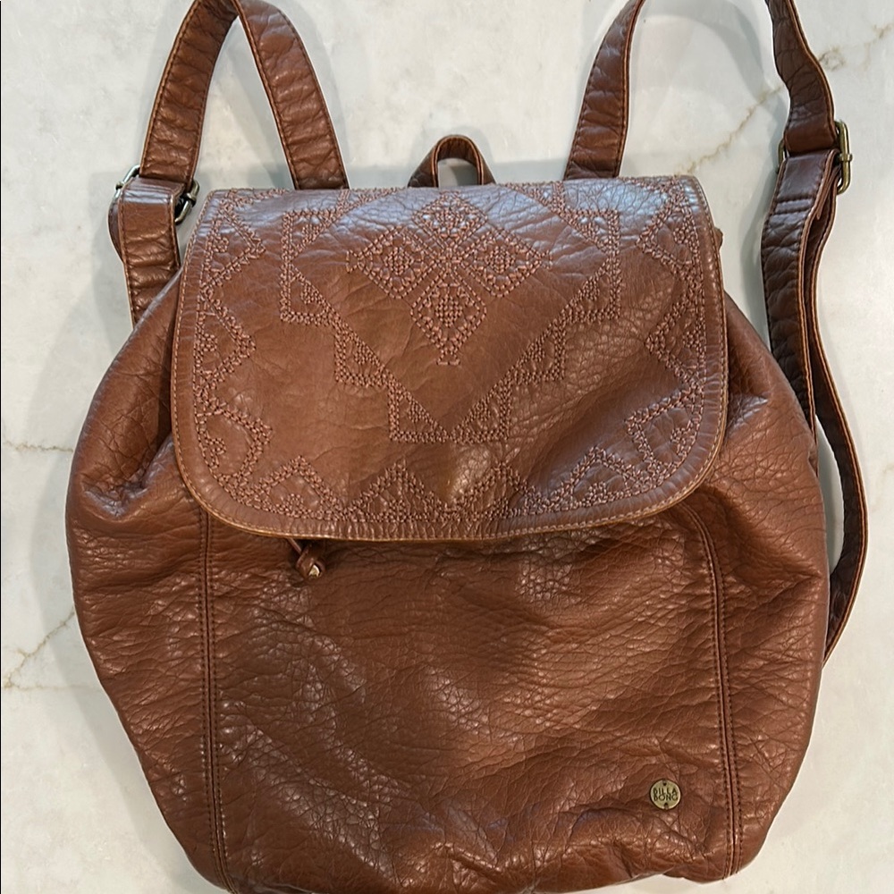 Billabong Brown Bohemian Leather Backpack